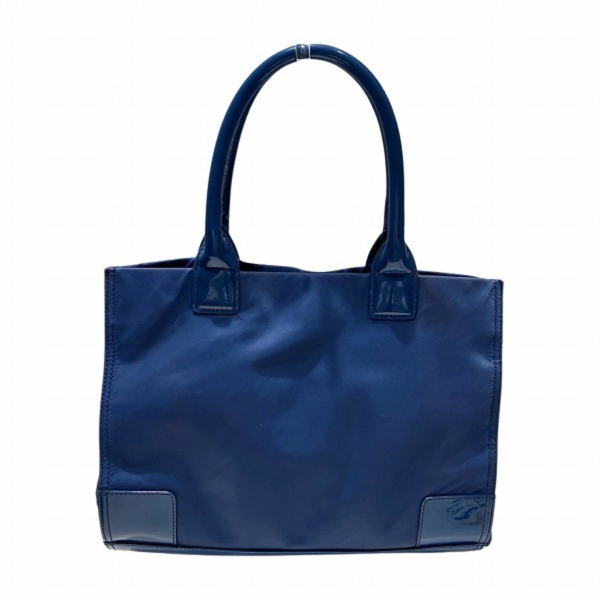Secondhand Tory Burch Nylon Canvas x Patent Leather Navy Bag Tote Female (Good)
