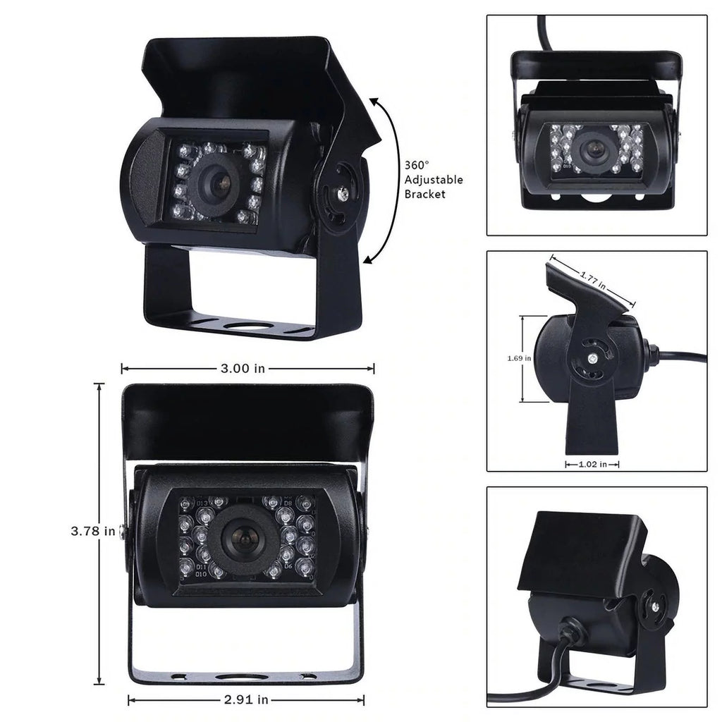 12V/24V parking system 7inch TFT LCD Car Monitor IR with 18 LED camera for Bus RV Car Van Truck reverse Night Vision+32 feet cable