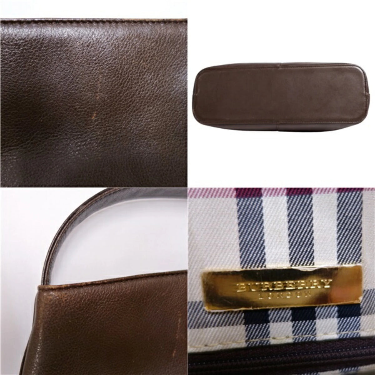 Used Burberry London BURBERRY LONDON Bag Handbag Tote Calf Leather Female Brown (Fair)
