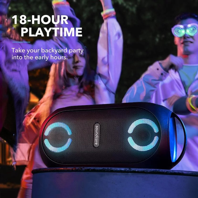 Soundcore by Anker- Rave PartyCast Portable Speaker | 80W | IPX7 Waterproof | 18-Hour Playtime | Black | A3390Z12