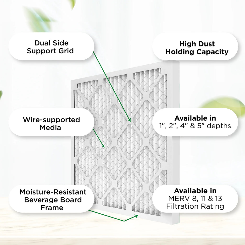 12x25x1 MERV 11, MPR 1000 Pleated AC Furnace 1" Air Filters by Pamlico. Quantity 6. Actual Size: 11-1/2 x 24-1/2 x 3/4