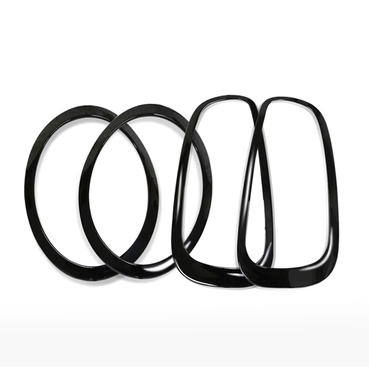 Grille Frame + Front & Rear Fog Light Cover Trim For Mini Cooper S F55 F56 F57 Black