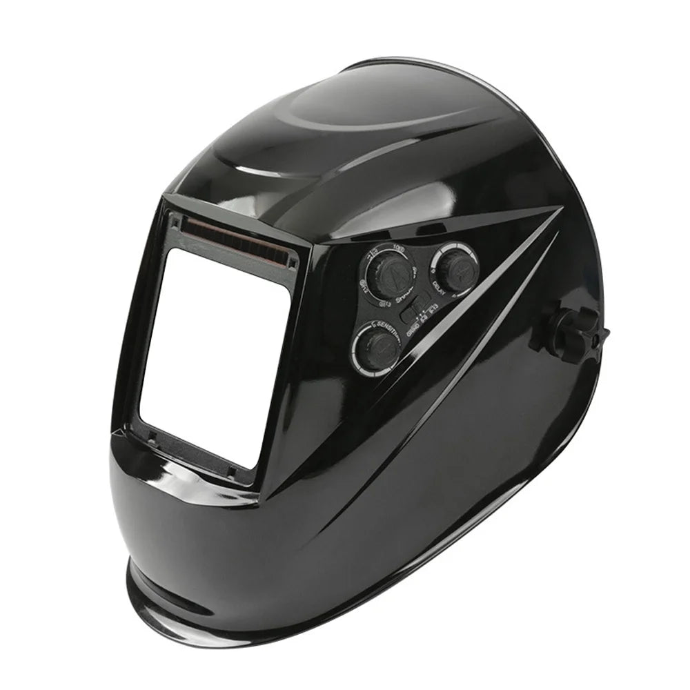 Yabuy Solar Charging Automatic Dimming Welding Large View True Color Welding Facemask 130℃ High Temperature Resistant Auto Darkening Facemask for Arc Welding Grinding Cutting