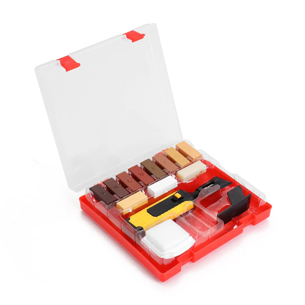 Arealer Laminate Repairing Kit Wax System Floor Worktop Sturdy Casing Chips Scratches Mending Tool Set