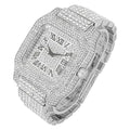 Charles Raymond Bling-ed Out Biggie Square Hip Hop Iced Out Watch You Will Hypnotize in a Crystal Watch - 0513Sq (Silver Black R#)