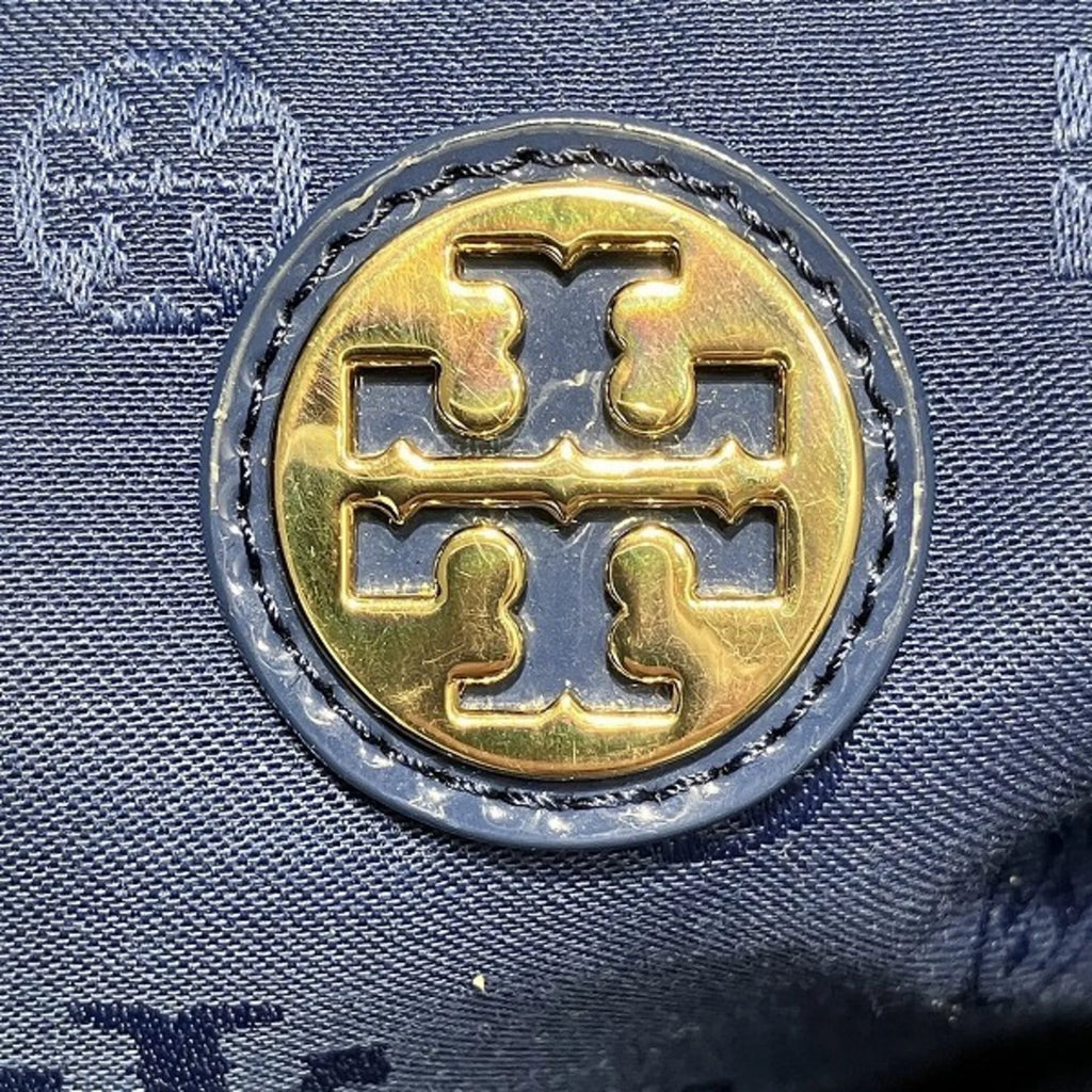 Secondhand Tory Burch Nylon Canvas x Patent Leather Navy Bag Tote Female (Good)
