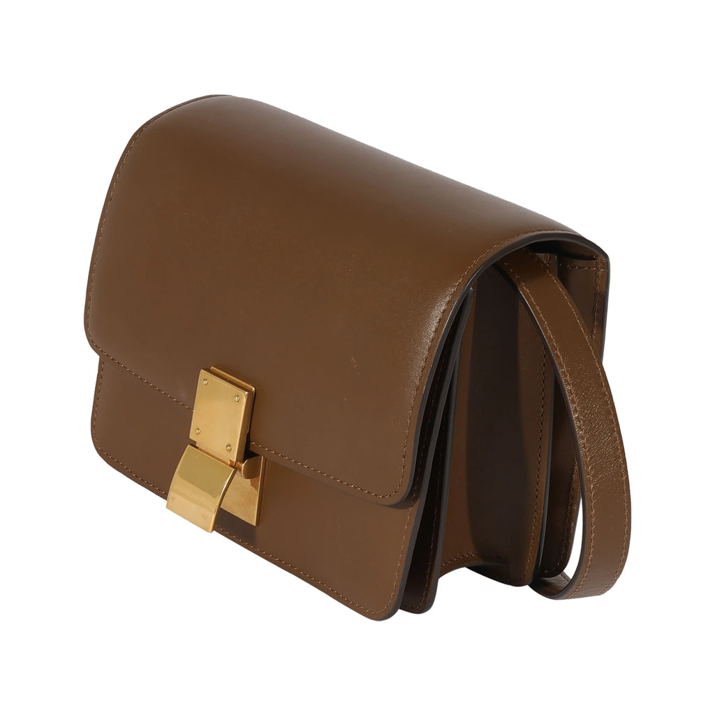 Celine Brown Smooth Leather Small Box Bag Used