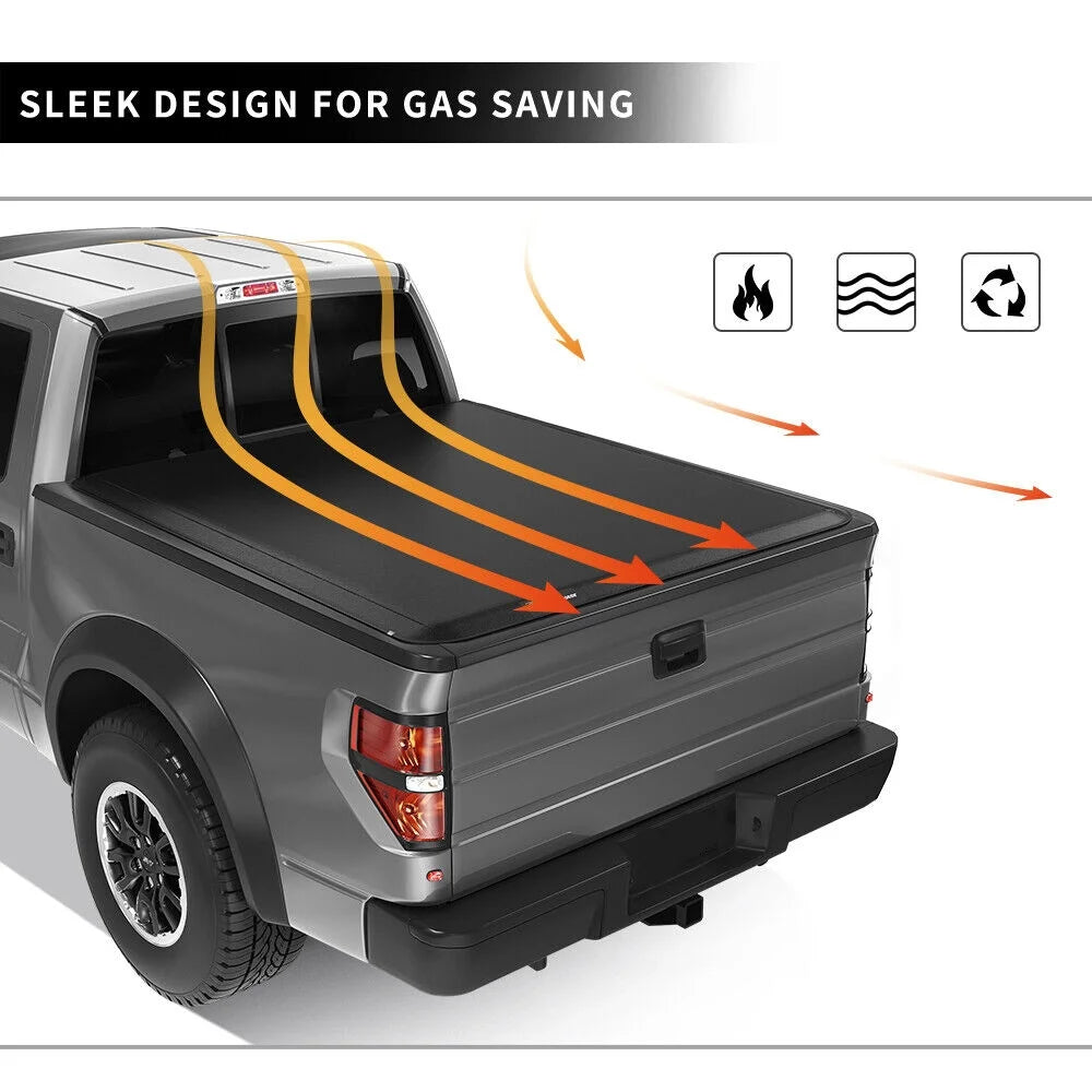 Ledkingdomus 5 ft Bed Soft Tri-fold Truck Bed Tonneau Cover for 2019 2020 2021 2022 2023 Ford Ranger