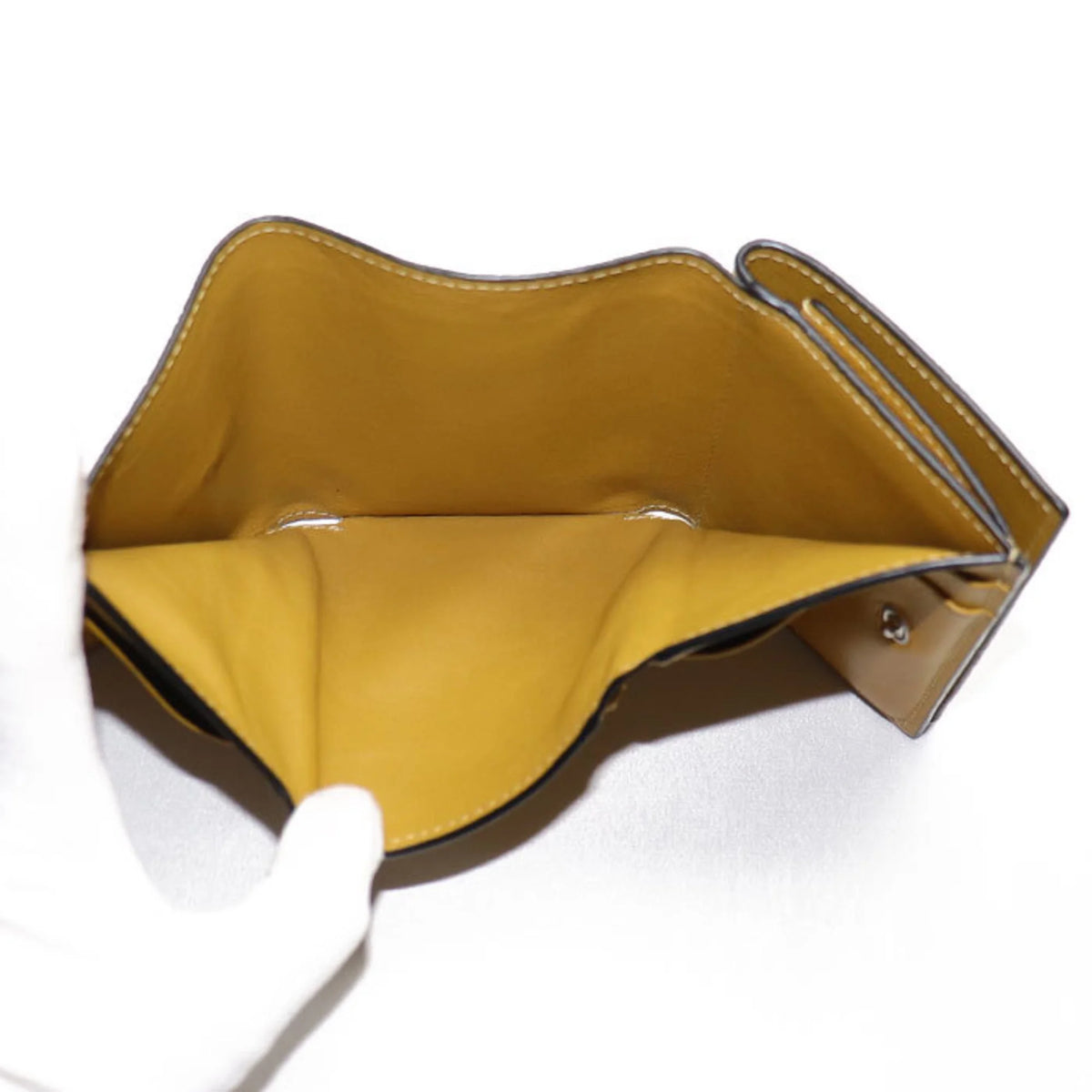 Previously Owned LOEWE Trifold Wallet Anagram Mustard Color C821TR2X02 8110 Female (Good)