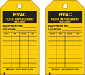 Brady HVAC Fl Replacement Rcd Tag,Bk/Yel,PK10  86444