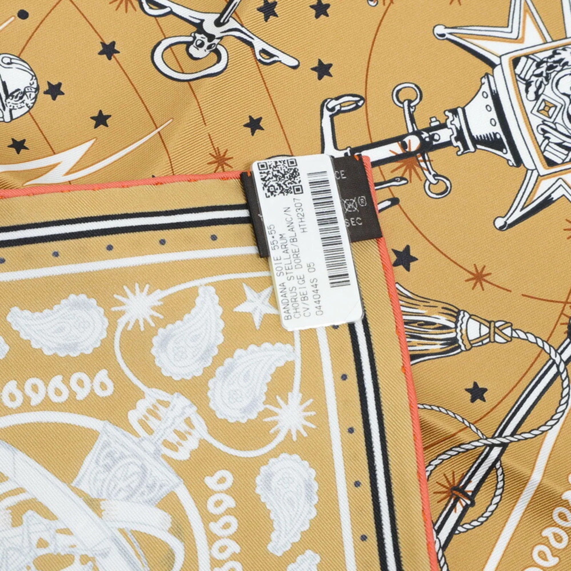 Previously Owned Hermes Carre 55 Bandana CHORUS STELLARUM 100% Silk (Like New)