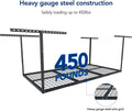 HECASA 3FT X 6FT Overhead Storage Rack Heavy Duty 72" x 36" Mounted Ceiling Rack Shelf Black Alloy