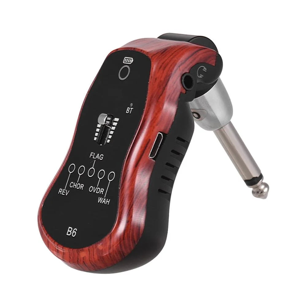 Portable Guitar Effectors Effect Synthesizer with 5 Effects(Reverb/Chorus/Flanger/Overdrive/Wow Wah) Built-in Rechargeable Lithium Battery with 6.35mm Plug