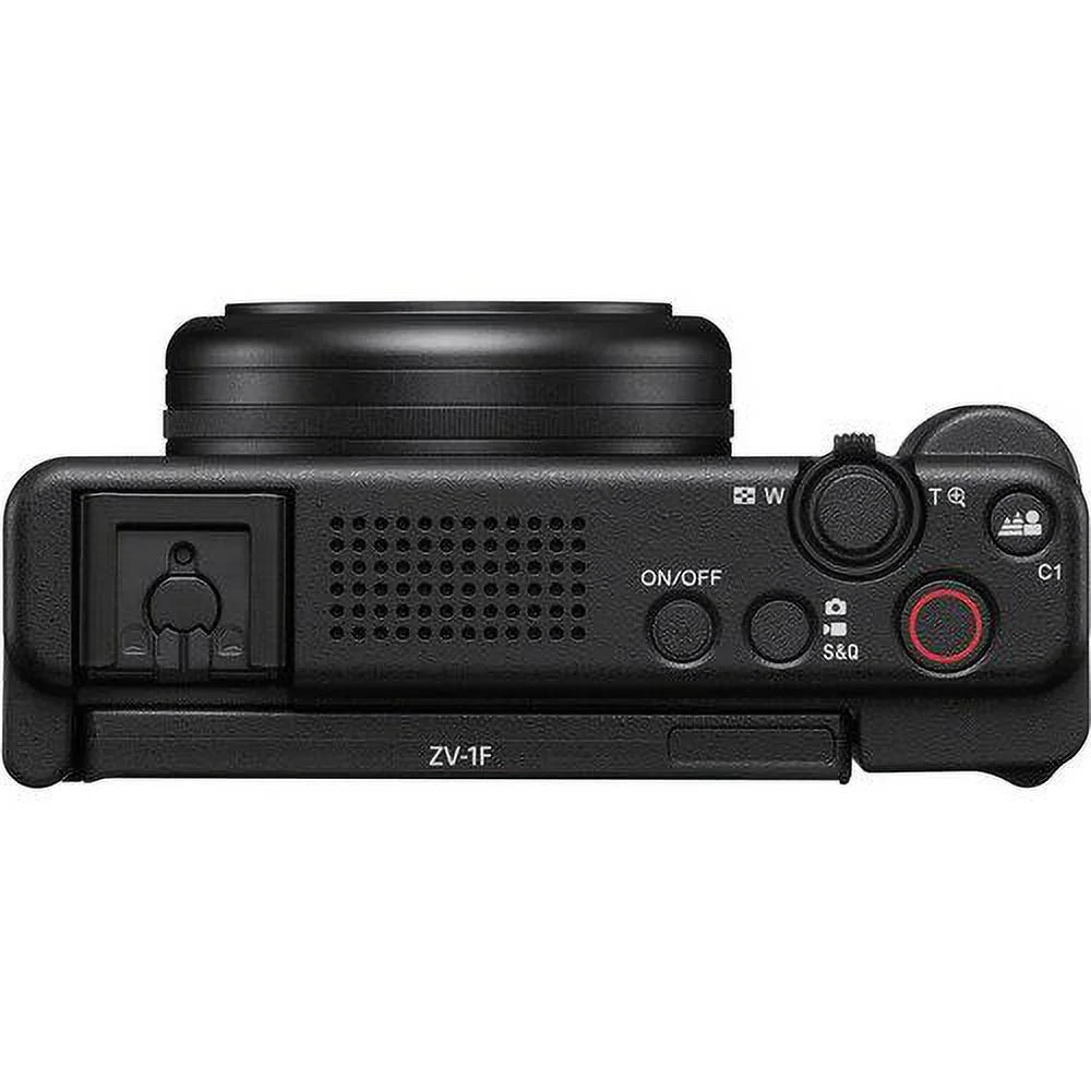 Sony ZV-1F Vlogging Camera (Black) with SanDisk 128GB Memory Card + Tripod + ZeeTech Accessory Bundle