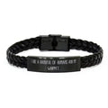 Cool Whippet Dog Braided Leather Bracelet, I Like a Handful of Humans and My Whippet, Present for Pet Lovers, Fun from Friends