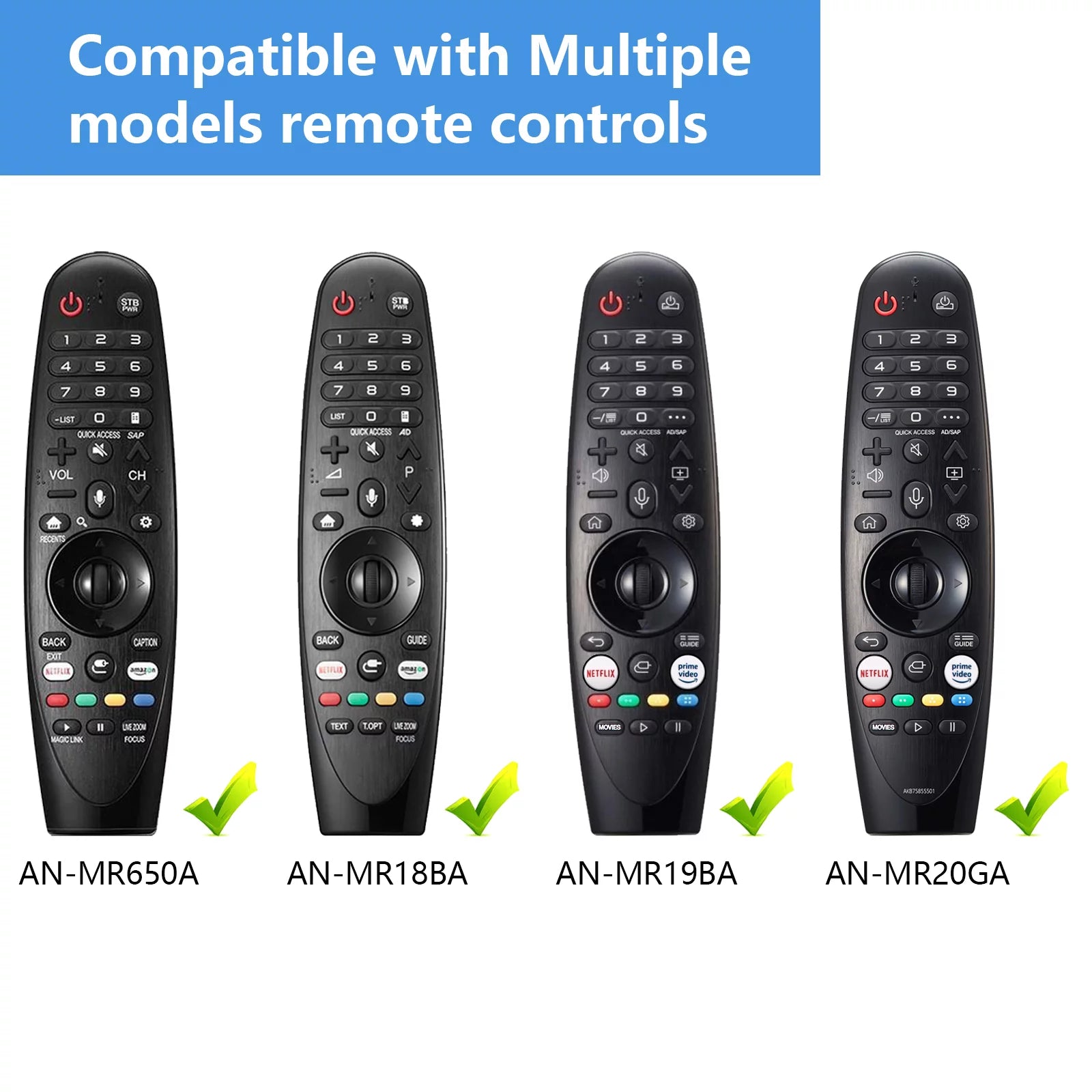 AN-MR20GA New Voice Magic Replacement Remote Control for LG UHD OLED QNED NanoCell 4K 8K Models Netflix and Prime Video Hot Keys, Google/Alexa, with Pointer Function