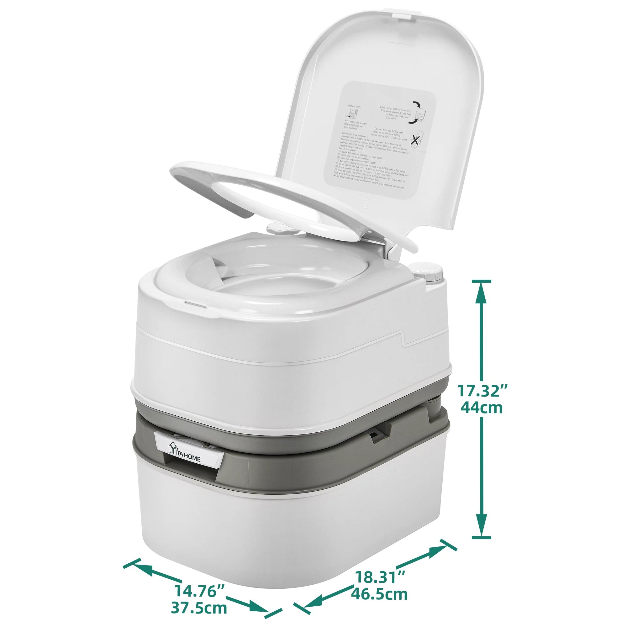 DWVO Portable Toilet, 6.34 Gallon Camping RV Porta Potty , Outdoor RV Toilet with Level Indicator, Rotating Spout