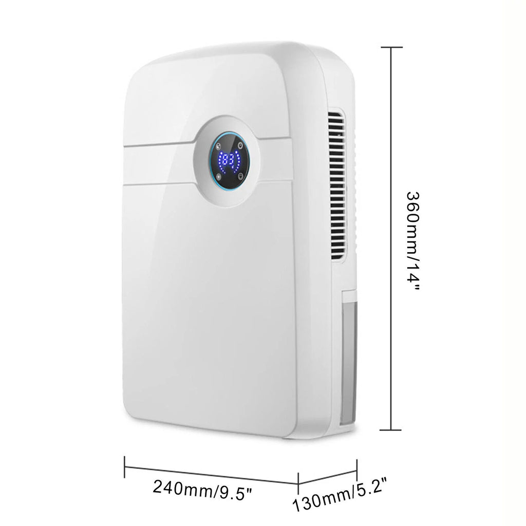 Mini Remote Dehumidifier Household Air Dryer for Home Basements Humidity with Remote Control 10-20㎡ 2.5L White