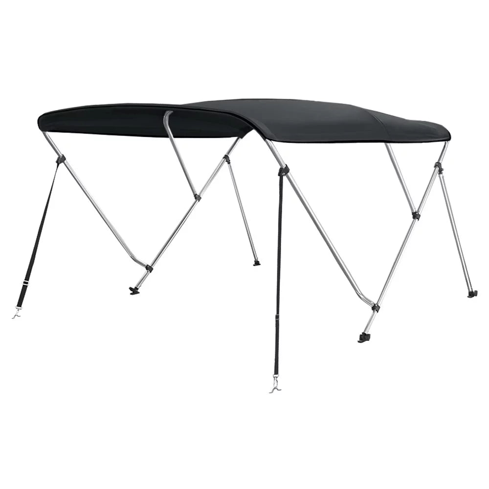 Bimini Top Boat Cover 46" High 3 Bow 79"-84" Wide 6' L Solution Dye BLACK