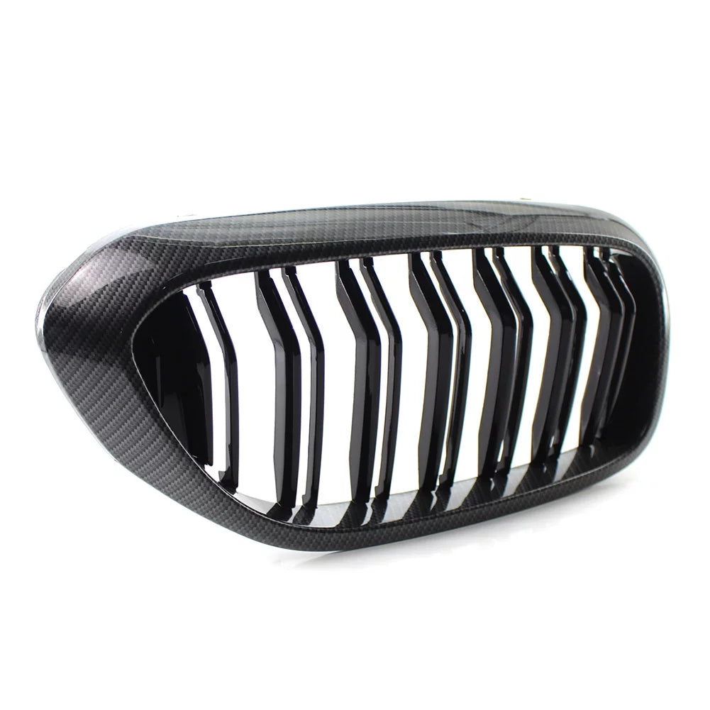 ZSWAL Front Grill Cover Trim Keney Grille for BMW 5 Series G30 G31 G38 530i 540i 2017 2018 2019, Carbon Fiber Style