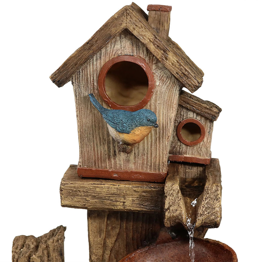 Sunnydaze Bluebird House and Buckets Outdoor Fountain - 26"