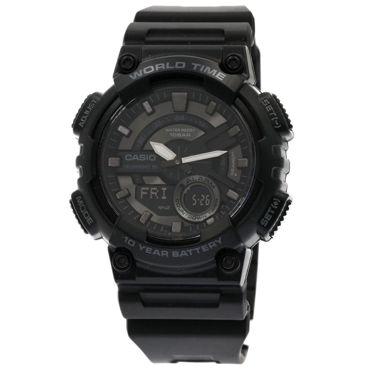 Previously Owned Casio AEQ-110 Watch Corrosion-free Metal/Rubber Men's CASIO (Good)