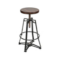 Taburete Ajustable de Madera y Metal con Diseño Industrial