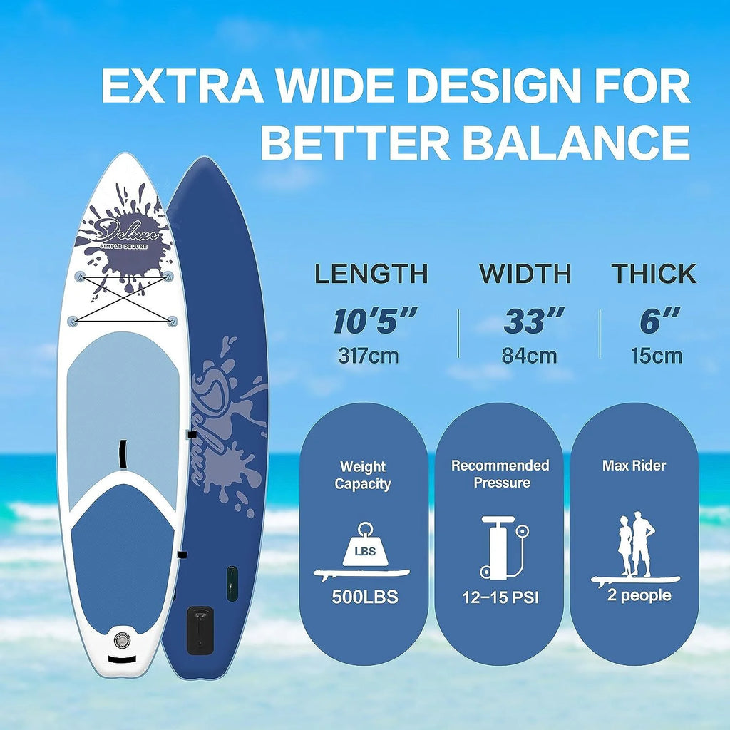 Deluxe Pink Inflatable Paddle Board - 27.55 - Ultimate Water Performance
