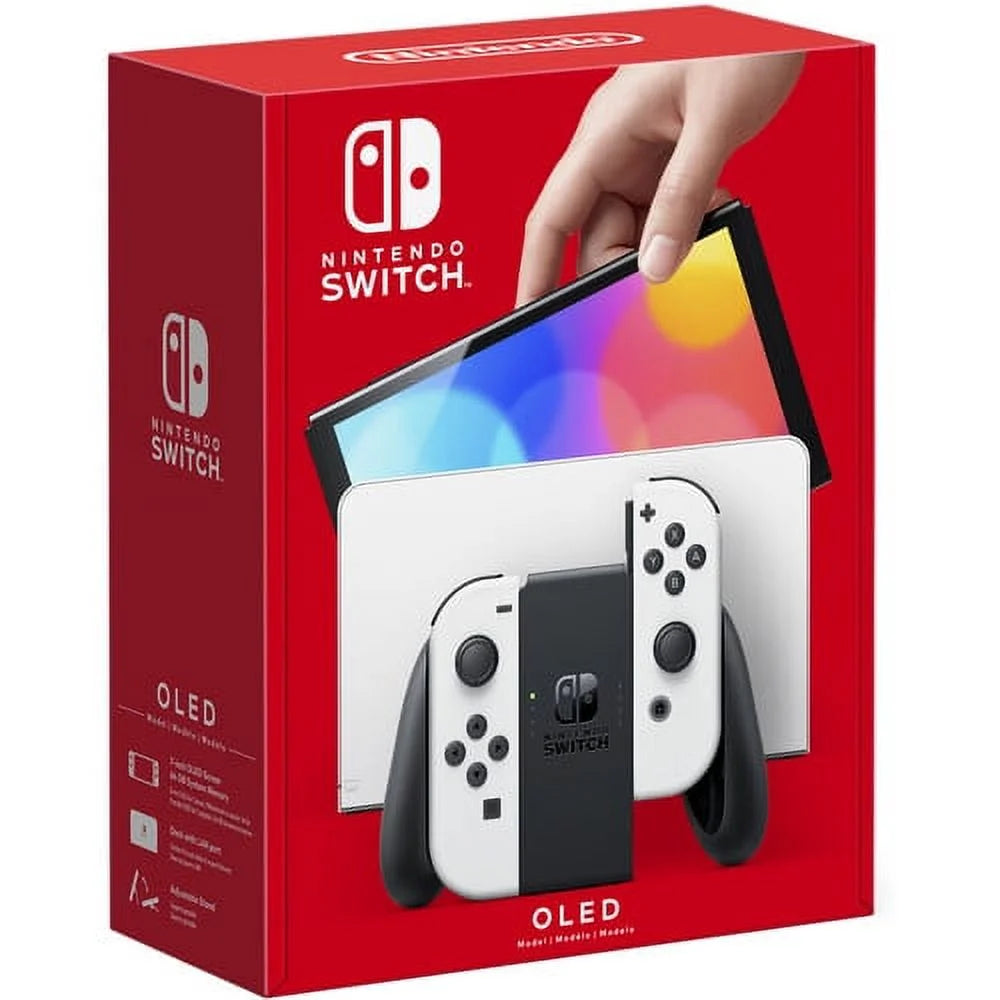 Nintendo Switch OLED White with Pokemon Sword, 128GB Card, and More