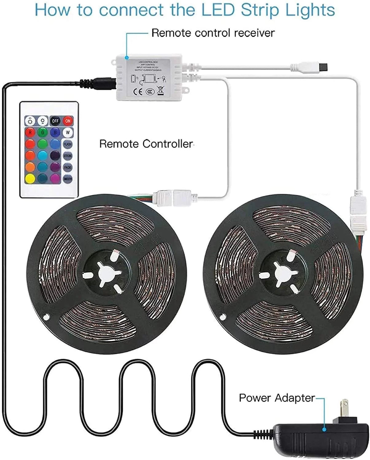 WBM Smart LED Color Changing  Strip Light For Bedroom, App Remote Control, 32.8 Ft