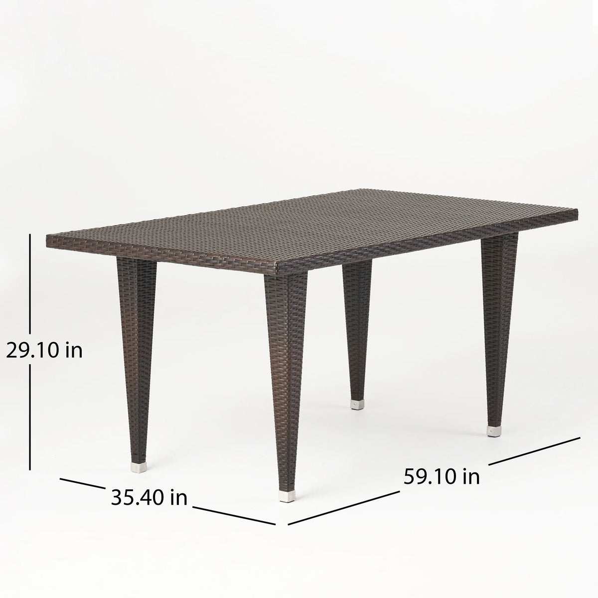 Emil Outdoor Multi-brown Wicker Rectangle Table