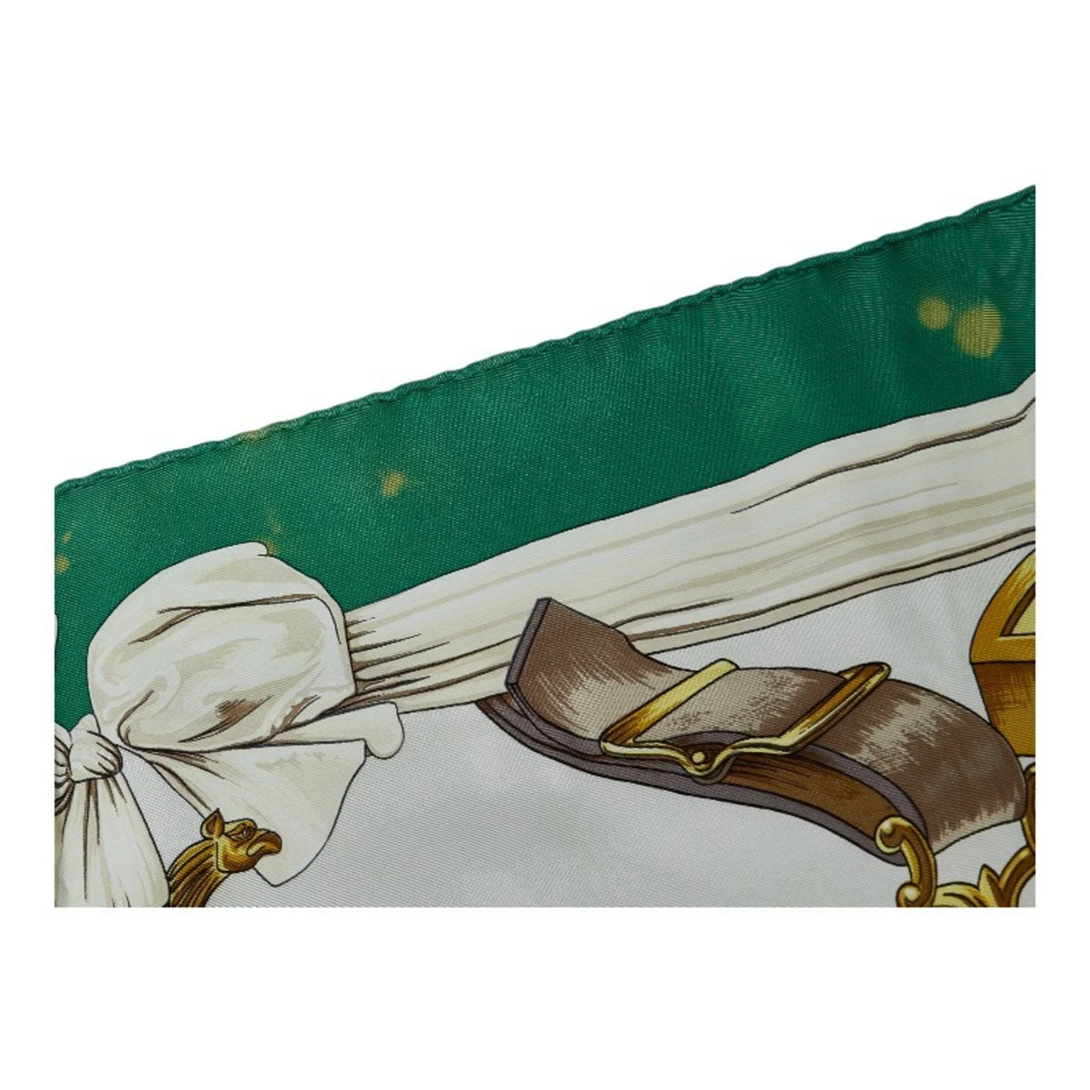 Secondhand Hermes Carre 90 ETRIERS Stirrup Pattern Horse Tack Scarf Muffler Green Multicolor Silk Ladies HERMES (Fair)