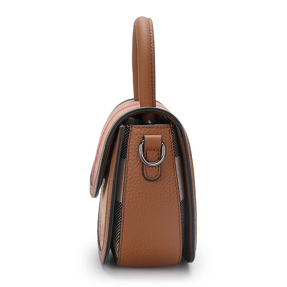 Aidrani   New Female One Shoulder Crossbody Bag Canvas with Cowhide Saddle Bag