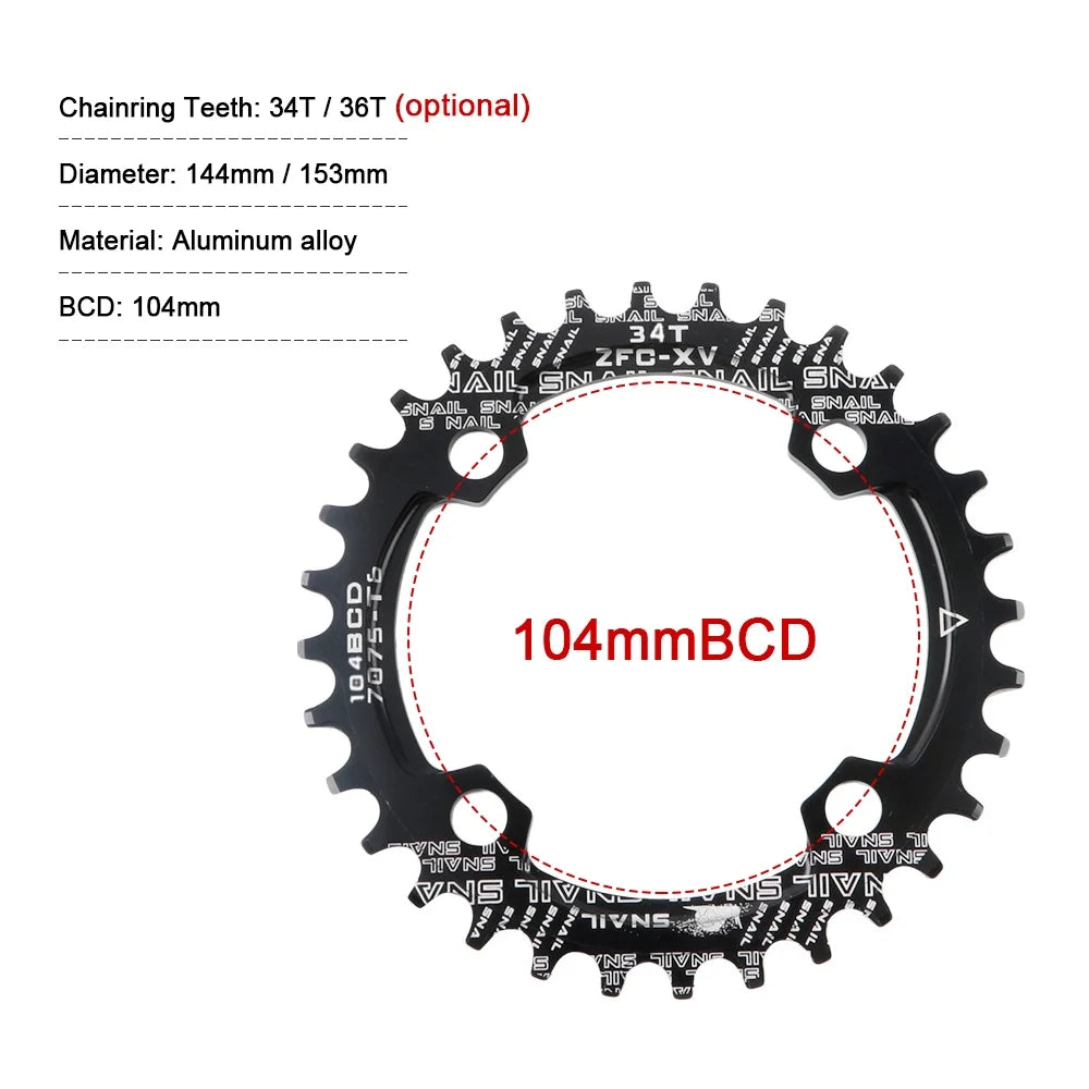 MEROCA Mountain Bike Right Left Crank Arms Single Crank Ring Set 170MM 104 BCD Aluminum Alloy Bike Crankset for 8/9/10/11 Speed