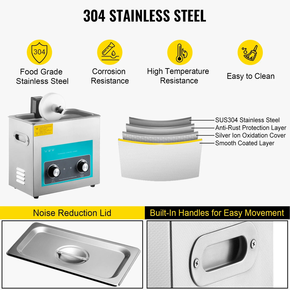 BENTISM Ultrasonic Vinyl Record Cleaner Vinyl Ultrasonic Cleaning Machine 6L Knob