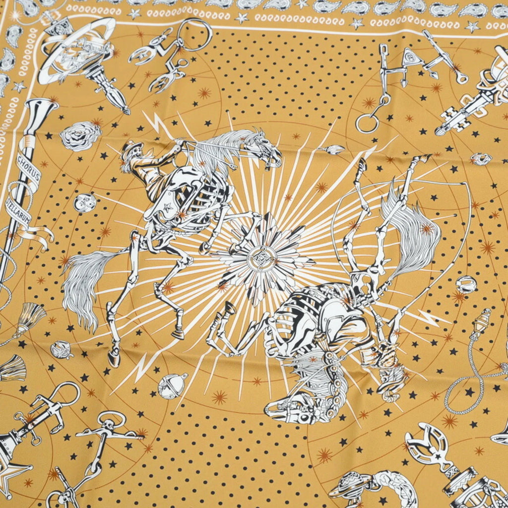 Previously Owned Hermes Carre 55 Bandana CHORUS STELLARUM 100% Silk (Like New)