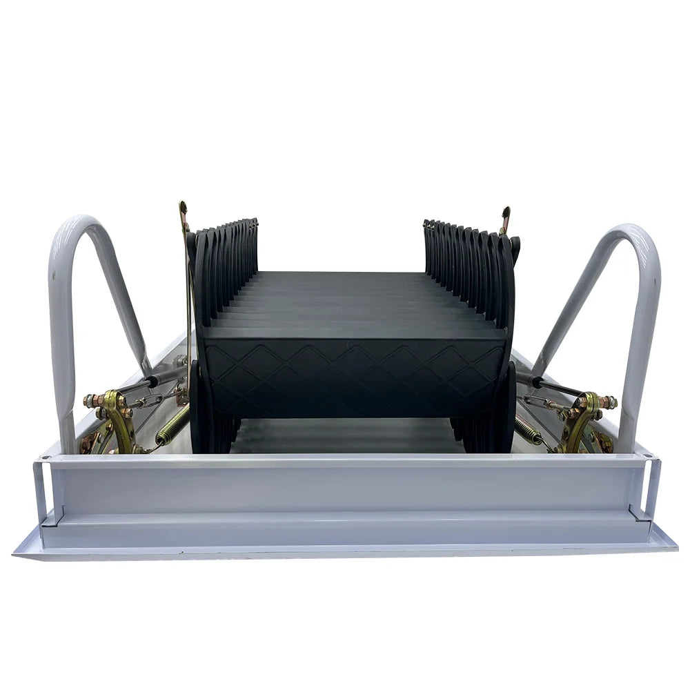 INTSUPERMAI Ceiling Mounted Folding Loft Ladder Attic Stairs 9.8Ft Height 12 Steps Black (Open Size 31.5"x 39.37")
