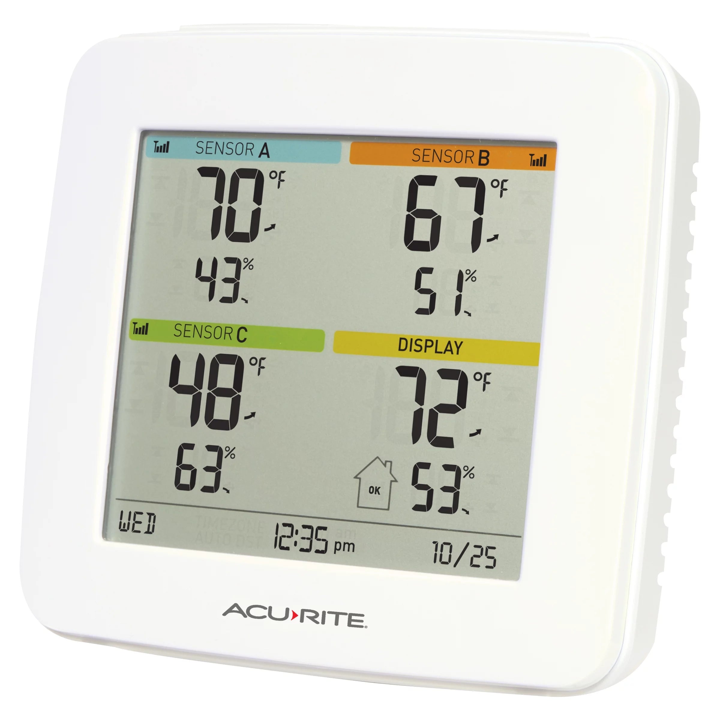 AcuRite Temperature & Humidity Station with 3 Indoor/Outdoor Sensors (01096M)