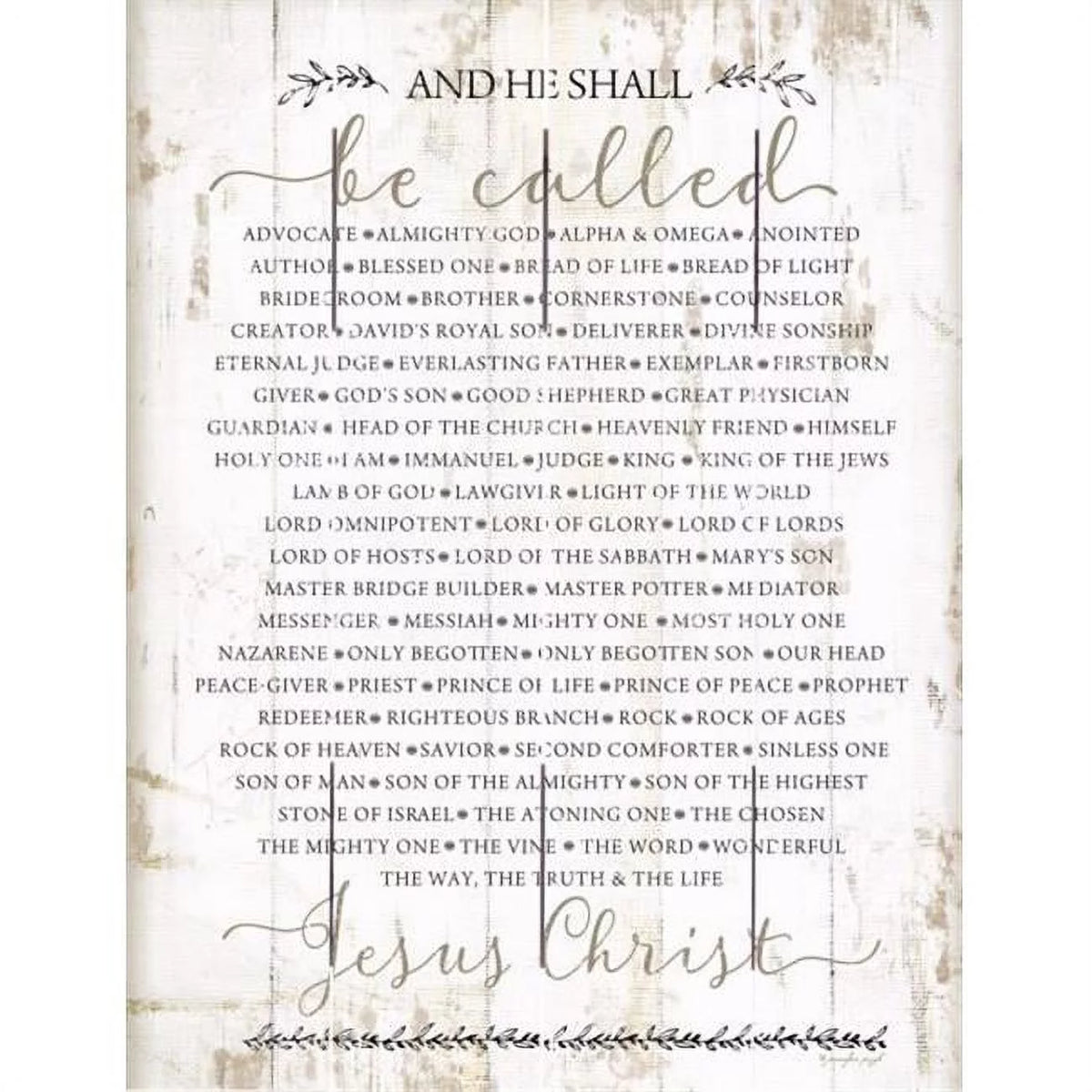 Beechdale Frames 171754 16 x 20 in. Rustic Pallet Art - The Names of Christ