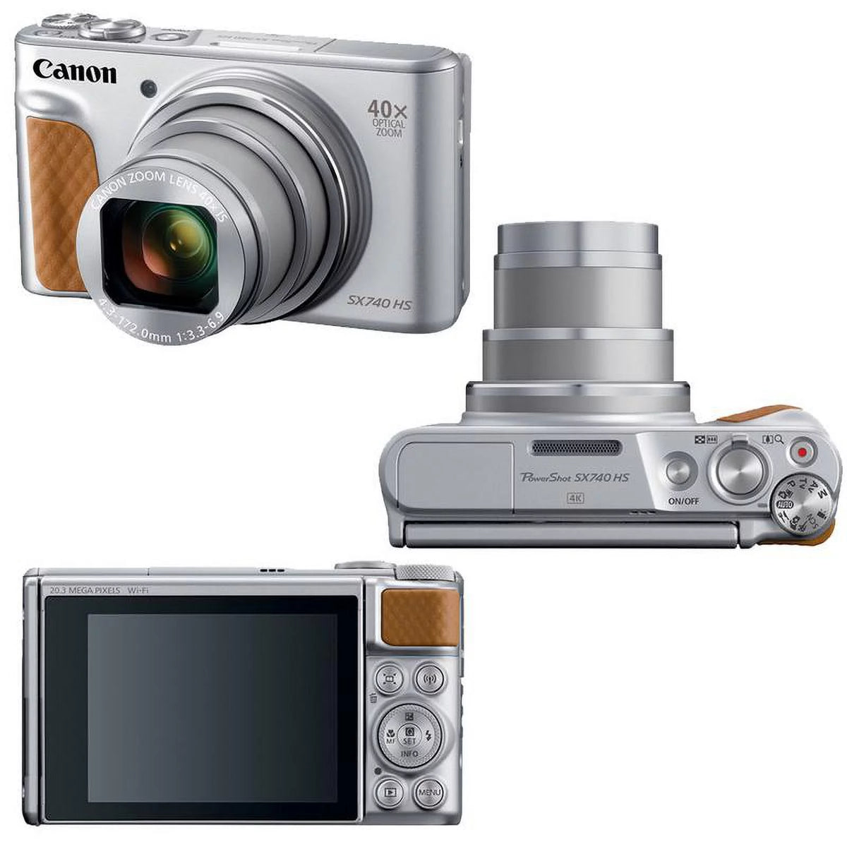 Canon PowerShot SX740 20.3MP 20.3MP HS Digital Camera Silver with 32GB Memory Card