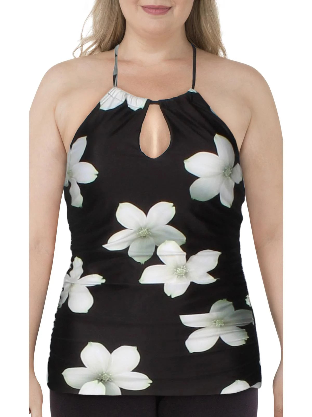 Lauren Ralph Lauren Womens Villa High Neck Floral Tankini Swim Top