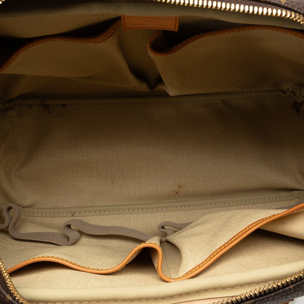 Used Authenticated Louis Vuitton Monogram Deauville Canvas Brown Handbag Top HandleBag Unisex (Good)