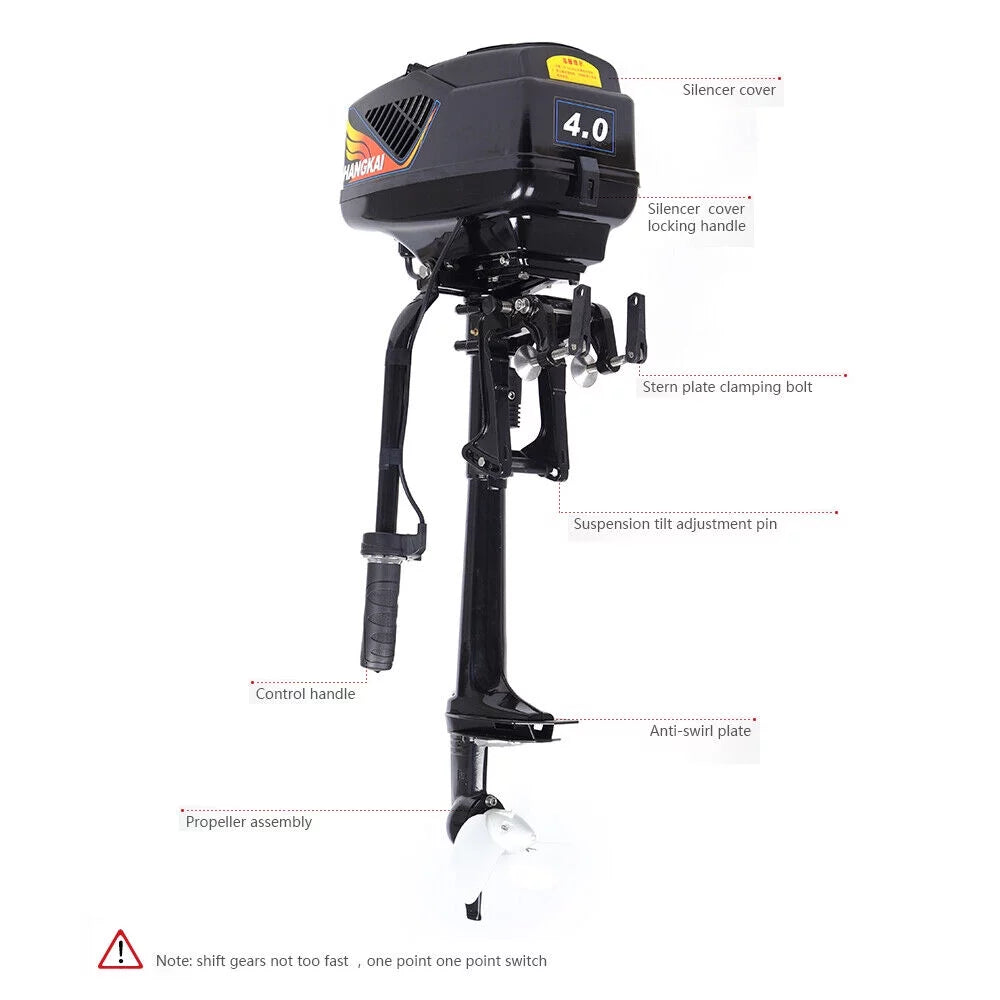 Miumaeov 1000W 4 HP Electric Outboard Motor Boat Engine Trolley Brushless Motor