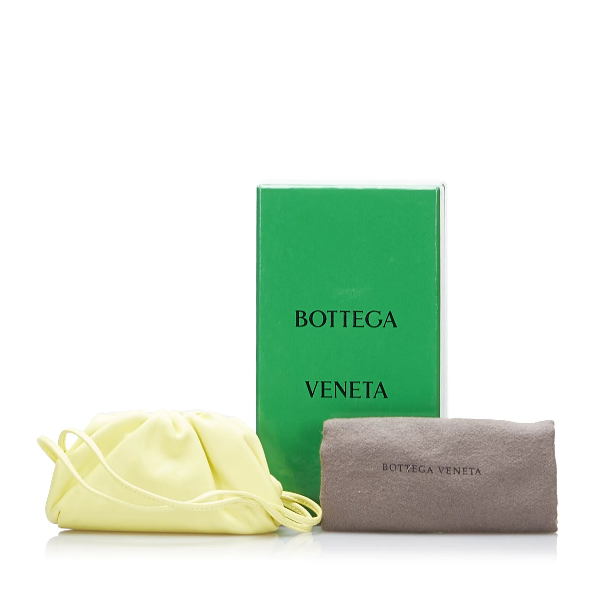 Previously Owned Authenticated Bottega Veneta The Pouch Calf Leather Yellow Crossbody Bag Unisex (Good)