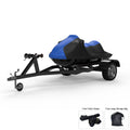 Weatherproof Jet Ski Cover For YAMAHA Wave Runner FX SHO 2008-2011 - BLUE / Black Color - All Weather - Trailerable - Protects from Rain, Sun, And More! Includes Trailer Straps And Storage Bag