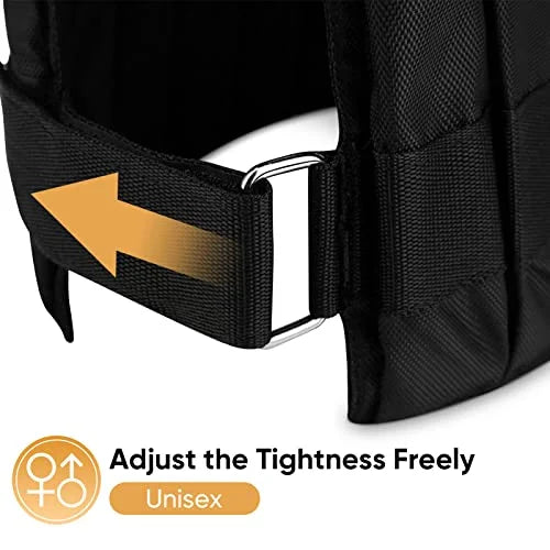 Fitness Weighted Vest, Sport Training Workout Black Adjustable Weight Exercise Vest for Men and Women Boxing Jacket Bearing Capacity 20kg 44LB, Without Weights