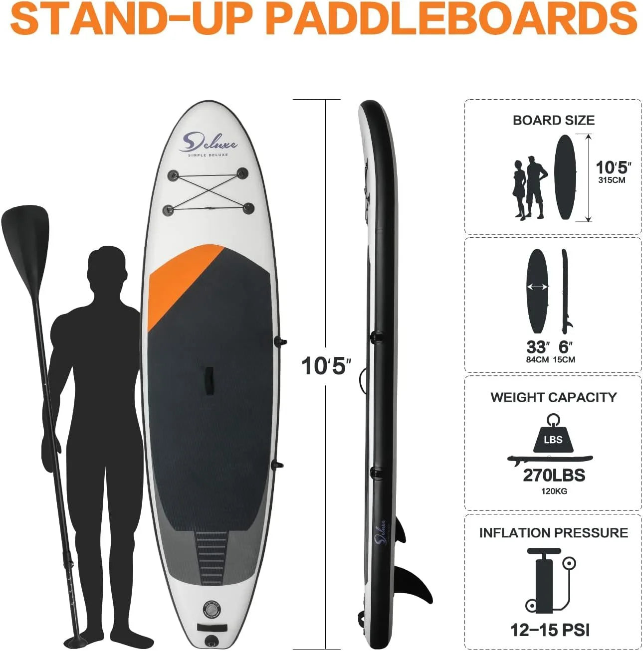 Premium Inflatable Stand Up Paddle Board Set - 1 - 26.79 - Achieve ultimate balance and stability on the water!