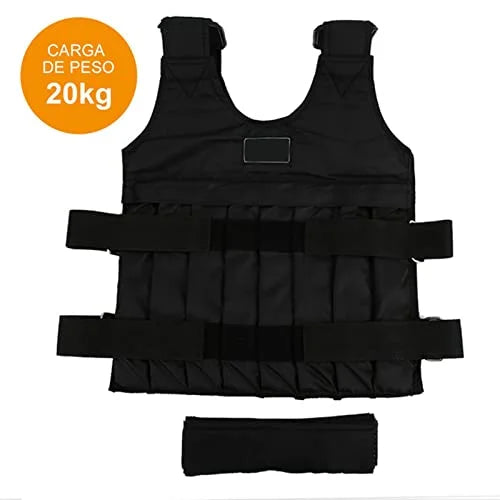 Fitness Weighted Vest, Sport Training Workout Black Adjustable Weight Exercise Vest for Men and Women Boxing Jacket Bearing Capacity 20kg 44LB, Without Weights