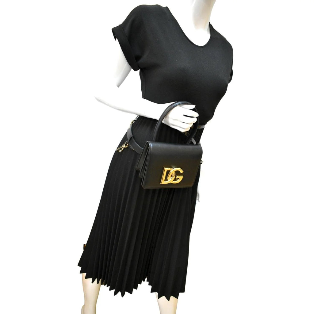 Previously Owned DOLCE & GABBANA Mini Leather Belt Bag Black