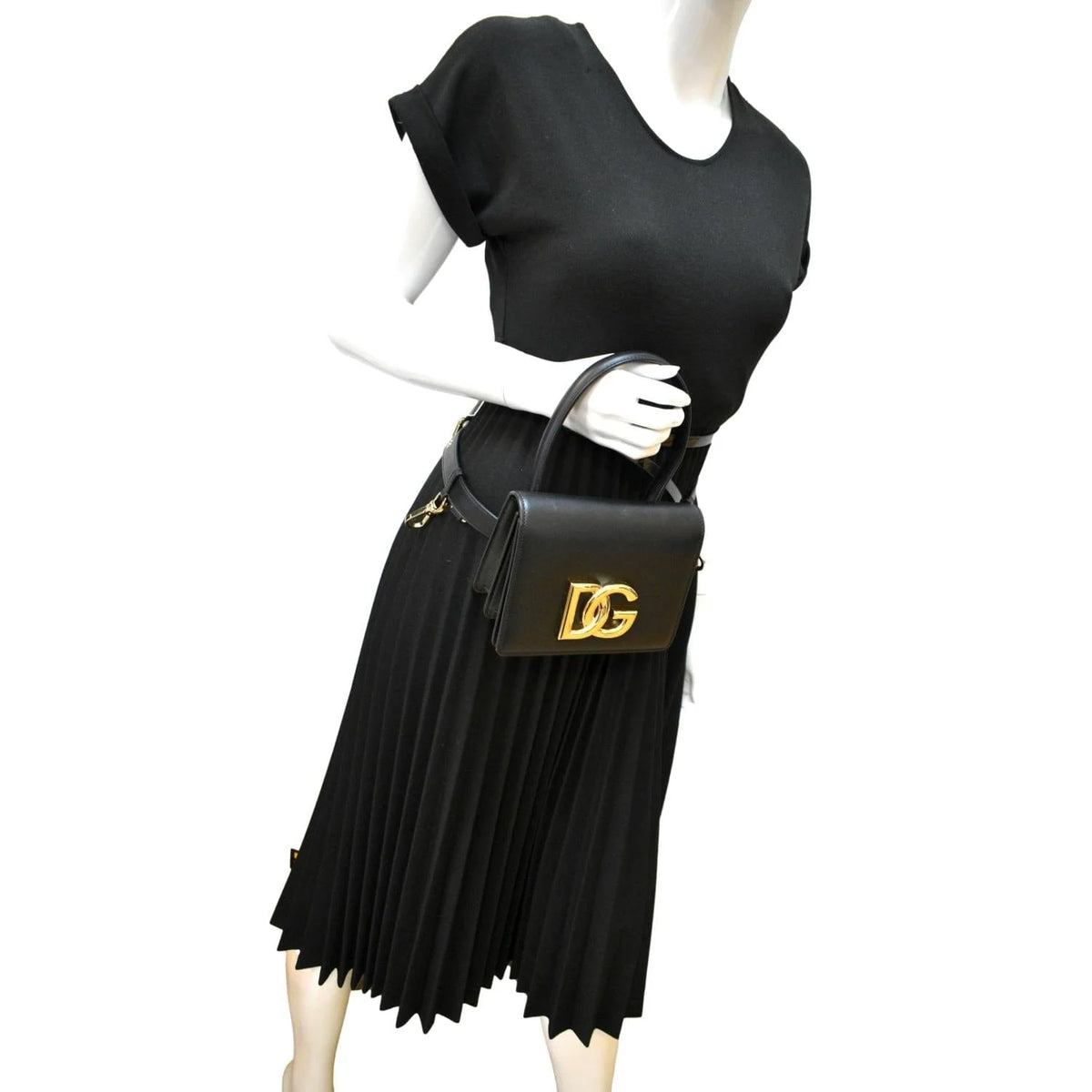 Previously Owned DOLCE & GABBANA Mini Leather Belt Bag Black